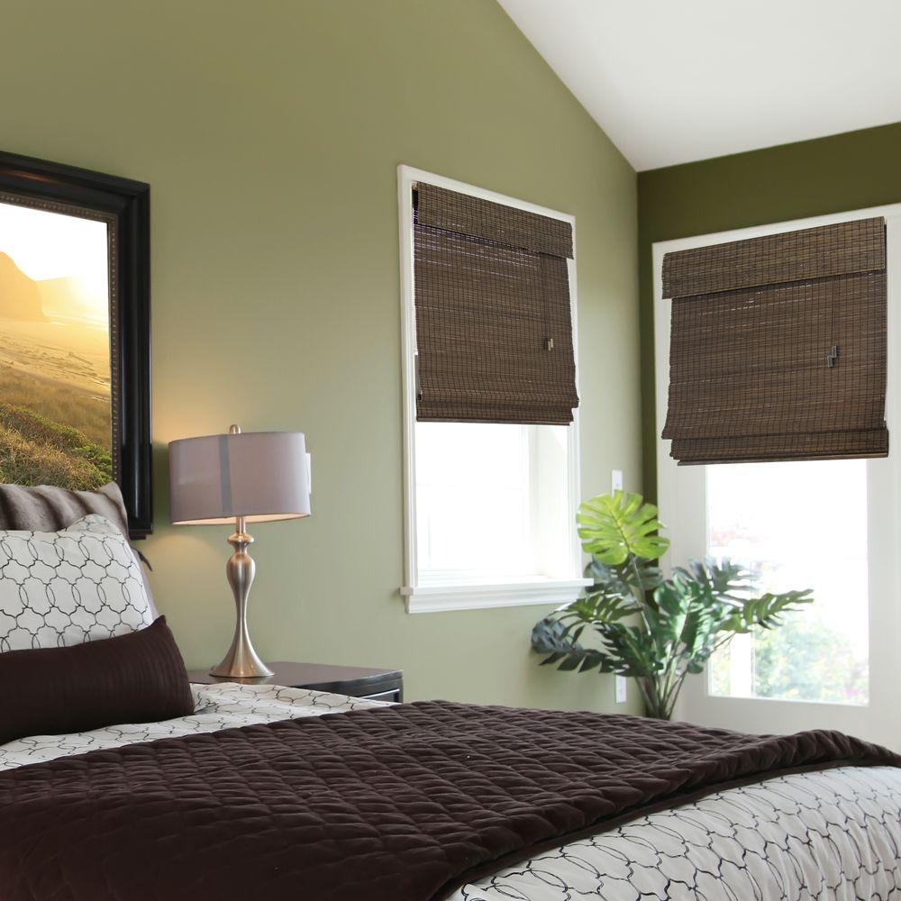 Home Decorators Collection Espresso Flat-Weave Bamboo Roman Shade - 23 In. W X 48 In. L-0258462...