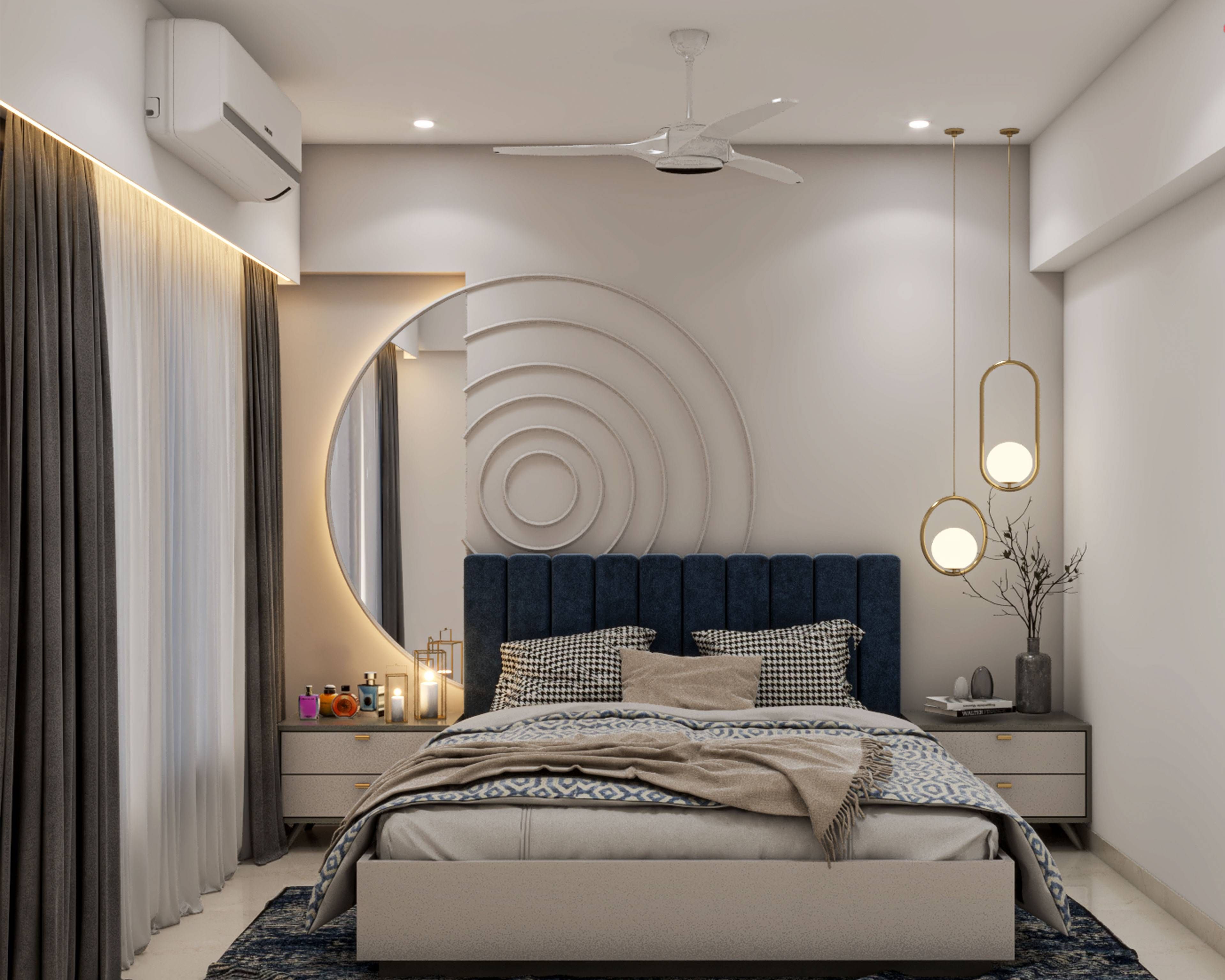 Compact Bedroom Design With Bedside Tables | Livspace