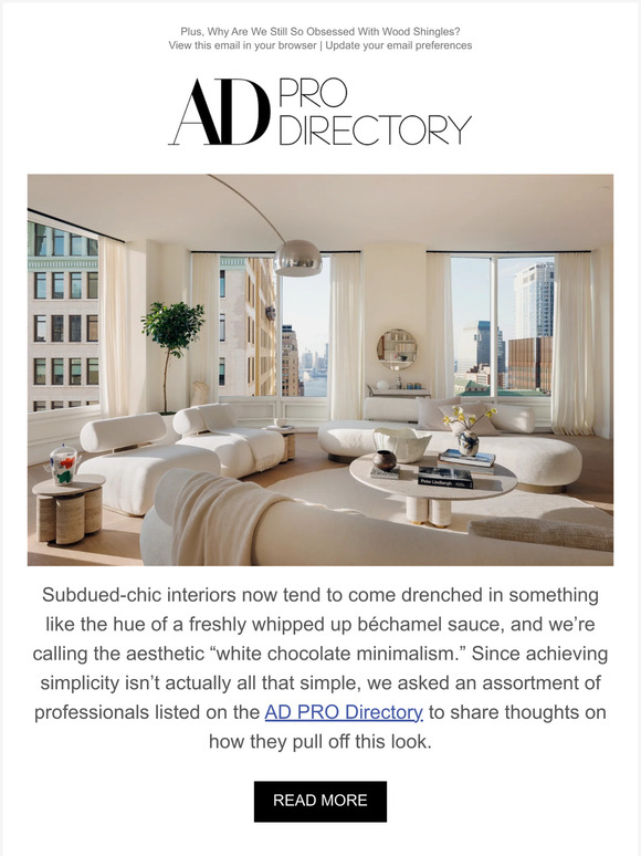 Architectural Digest: How to Pull Off the &quot;White Chocolate Minimalism&quot; Trend | Milled