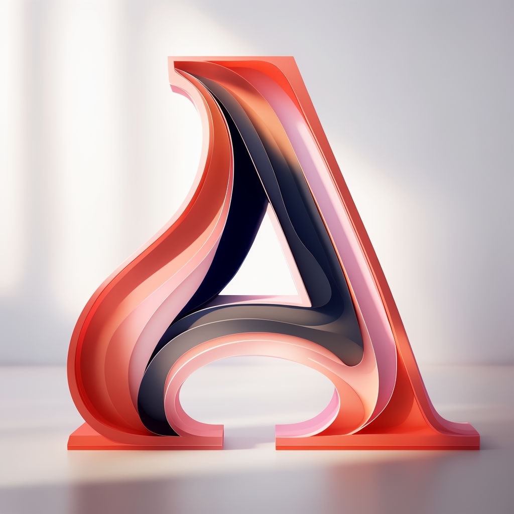 Intricate 3D Crystal Letter A With Gradient Background Art Monogram - Playground