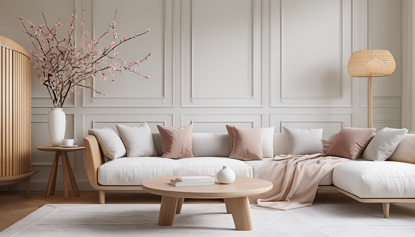 Serene Modern Minimalist Living Room Interior Design Poster - Playground