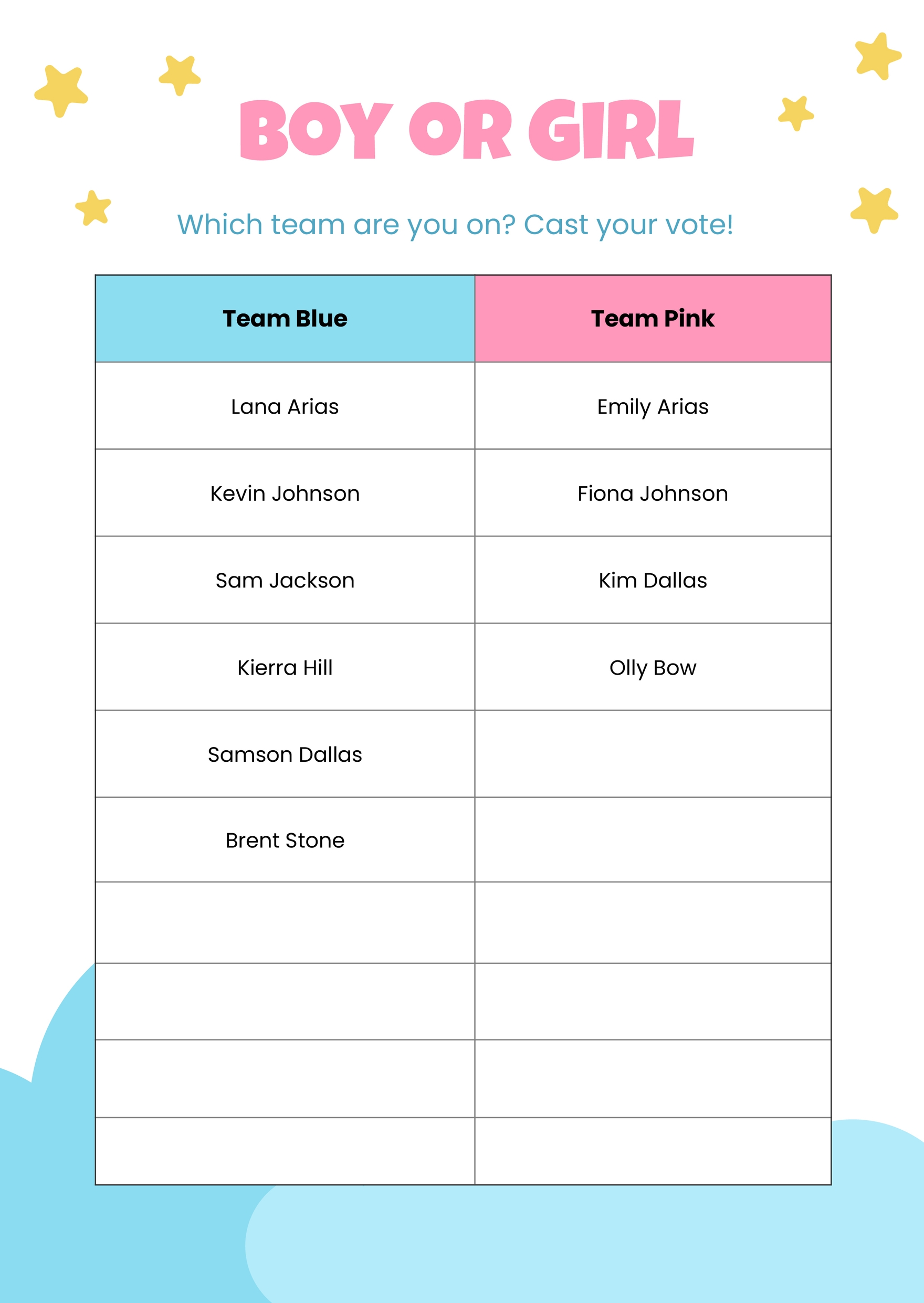 Gender Reveal Voting Card Gender Reveal Party Vote Ca - Vrogue.co