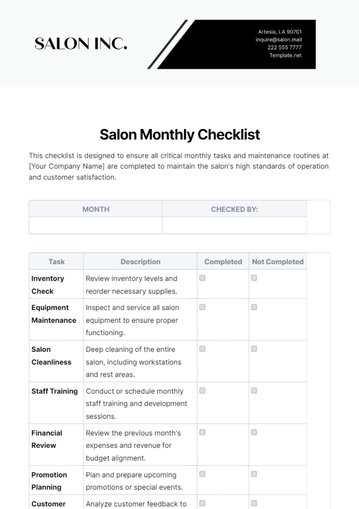 Travel Agency Checklist Template Pdf - Infoupdate.org