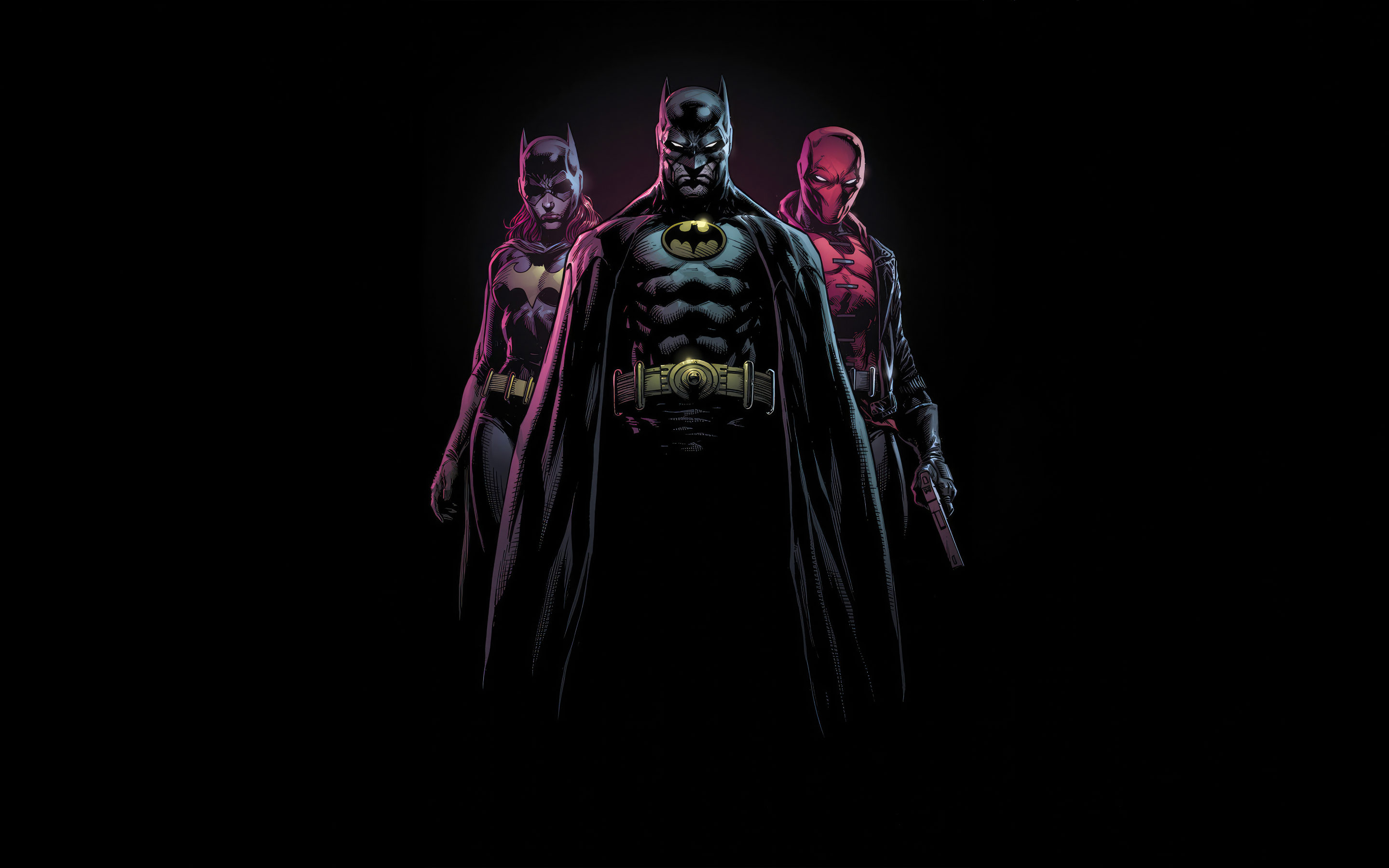 2880x1800 Resolution 8K Batman And Batgirl With Red Hood Macbook Pro Retina Wallpaper ...