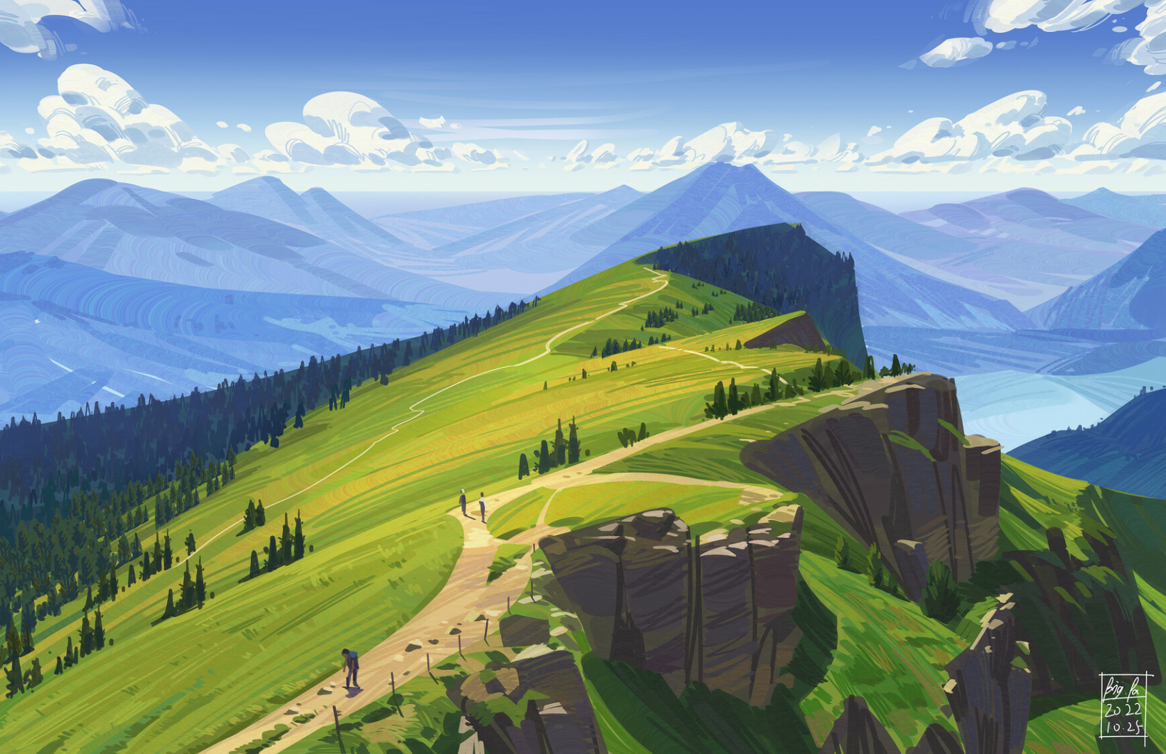 1676x1085 Artistic Green Landscape HD 1676x1085 Resolution Wallpaper, HD Artist 4K Wallpapers ...