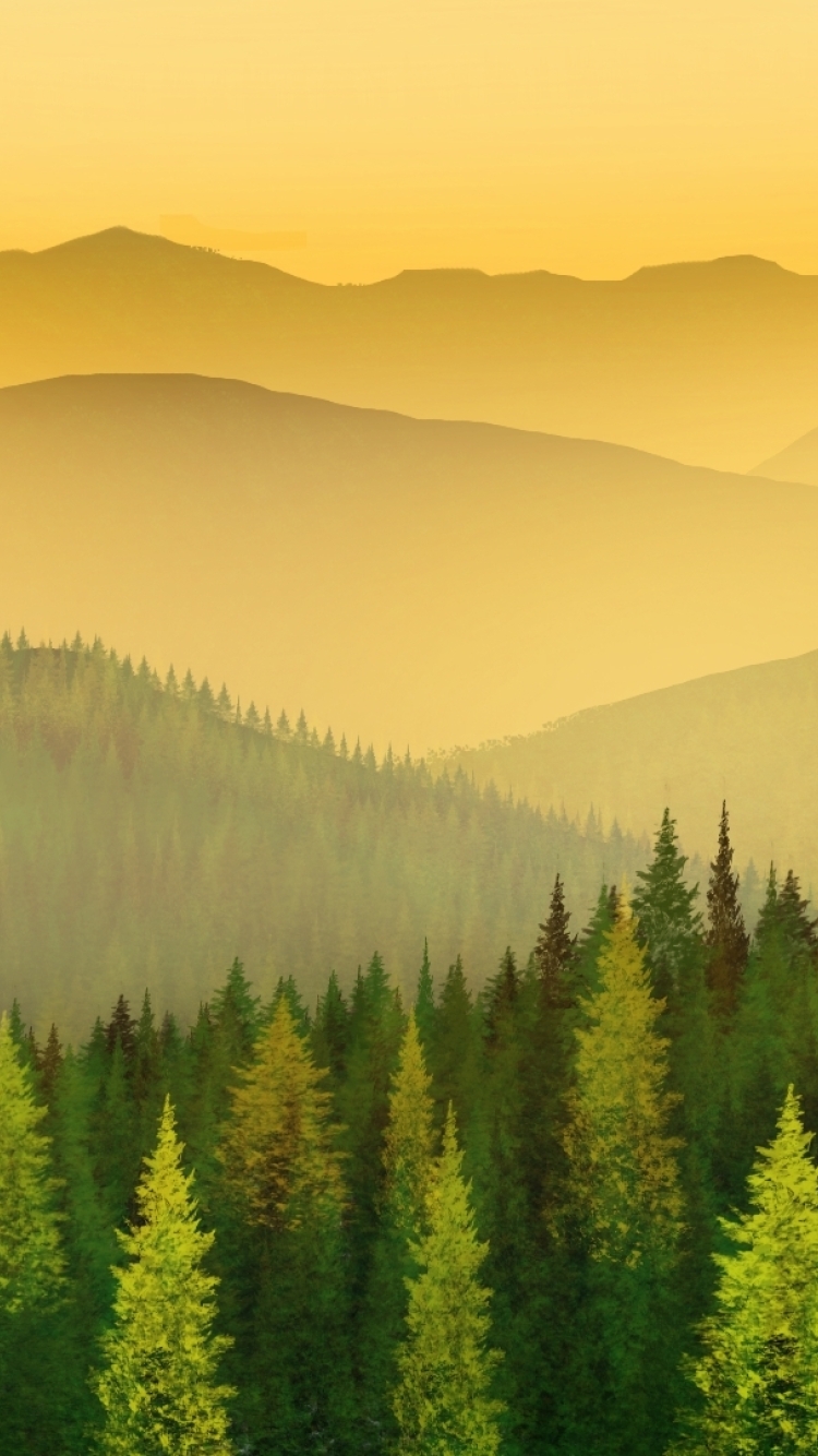 750x1334 Resolution Artistic Mountain HD Greenery Art IPhone 6, IPhone 6S, IPhone 7 Wallpaper...