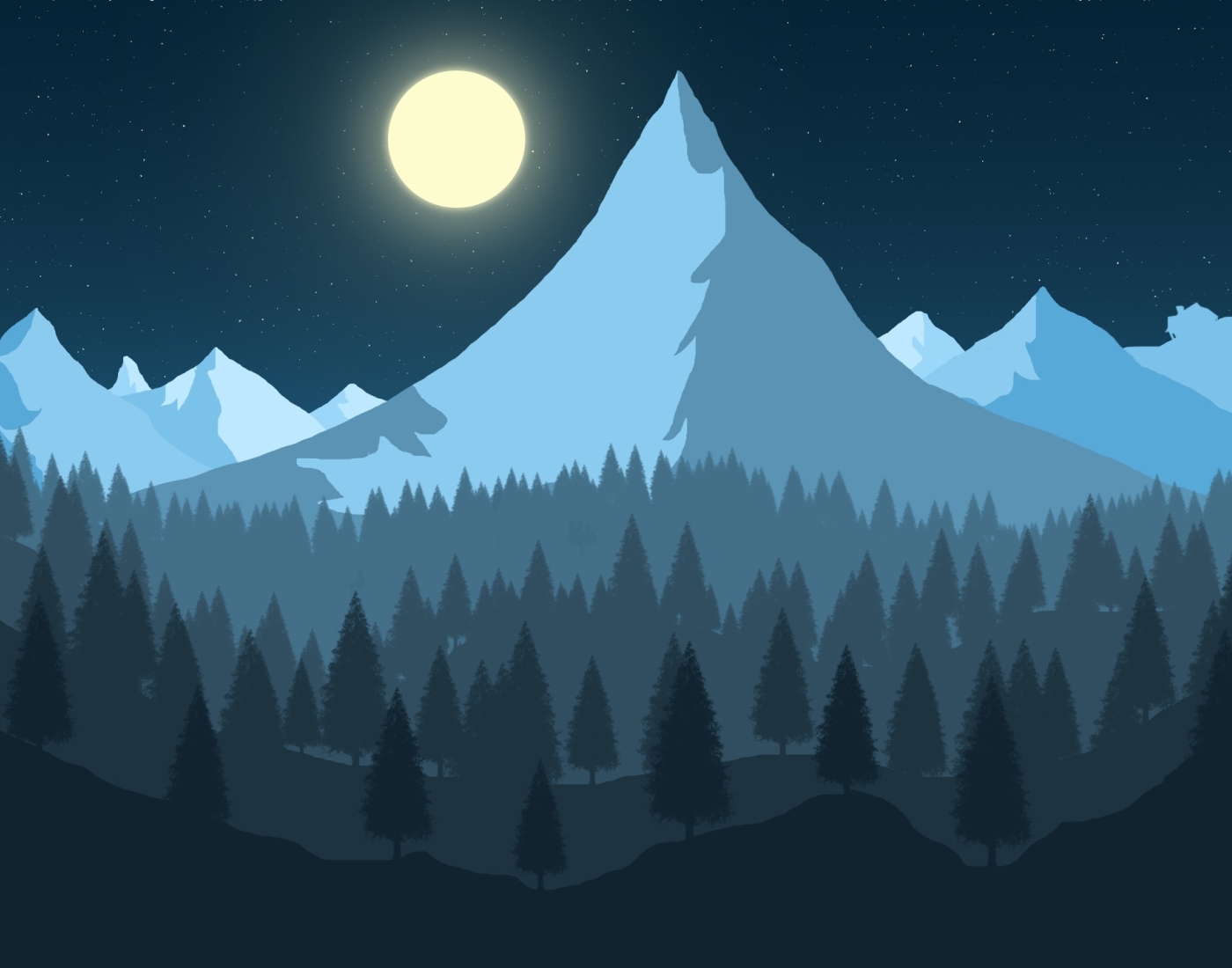 1400x1100 Artistic Mountain HD Moon 2023 Art 1400x1100 Resolution Wallpaper, HD Artist 4K ...