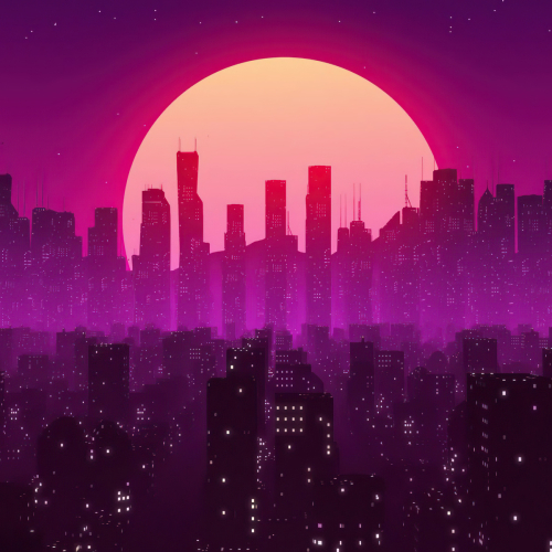 500x500 Resolution Artistic Synthwave HD City 500x500 Resolution Wallpaper - Wallpapers Den