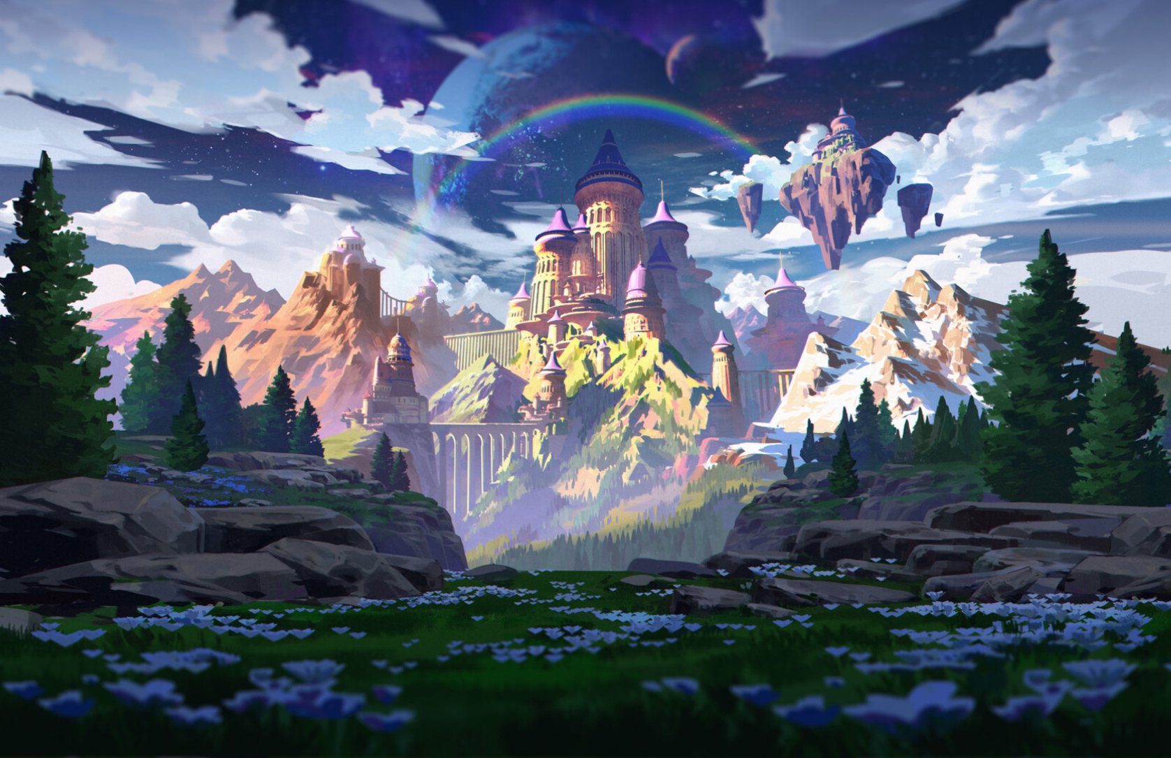 1676x1085 Fantasy Castle HD Landscape Art 1676x1085 Resolution Wallpaper, HD Artist 4K ...