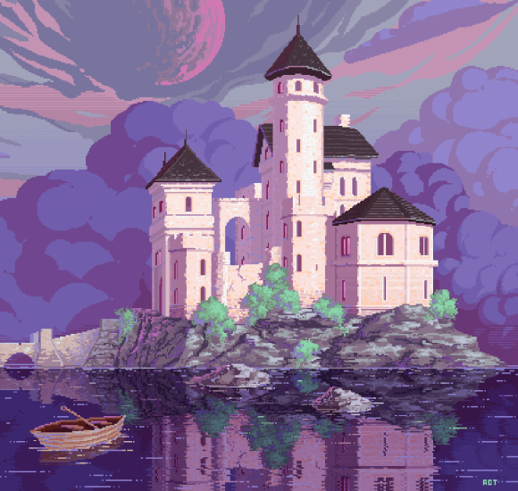 580x550 Resolution Fantasy Castle Pixel Art 580x550 Resolution Wallpaper - Wallpapers Den