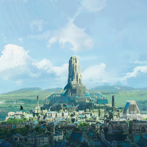 512x512 Resolution Fantasy City HD Landscape Digital 512x512 Resolution Wallpaper - Wallpapers Den