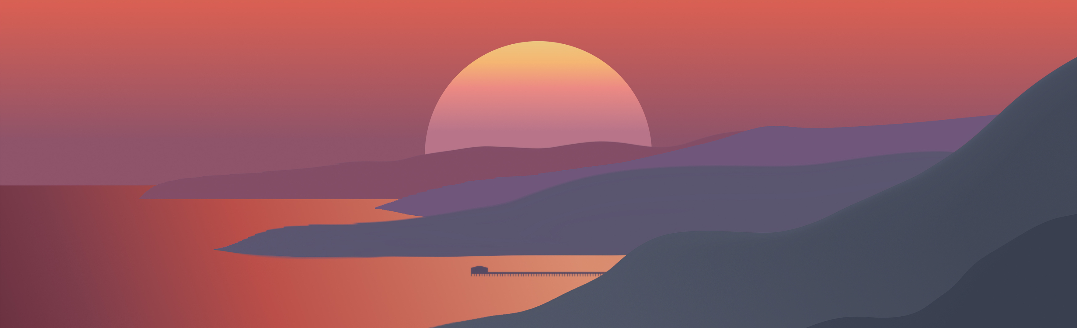3540x1080 Resolution Gradient Artistic Sunset 4k 3540x1080 Resolution Wallpaper - Wallpapers Den