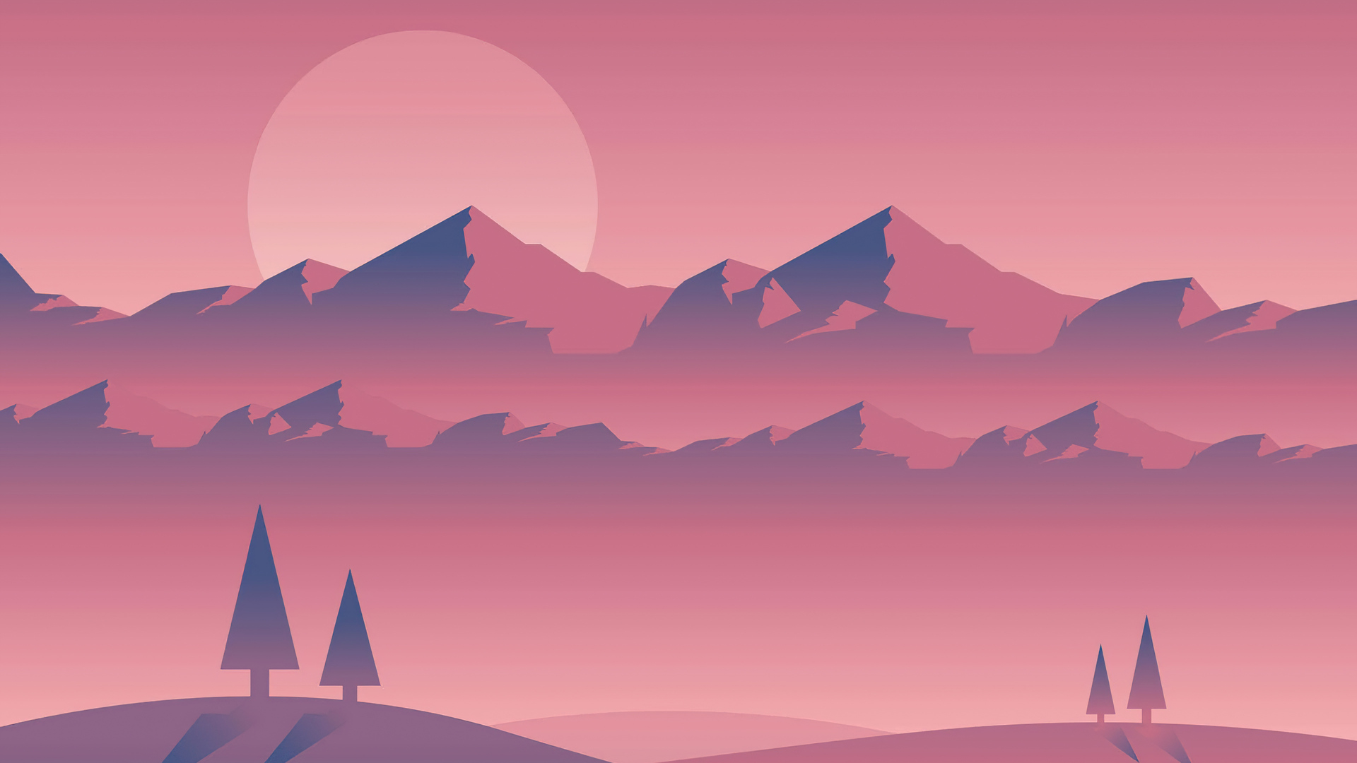Landscape Minimal Mountains Art Wallpaper, HD Minimalist 4K Wallpapers, Images and Background ...