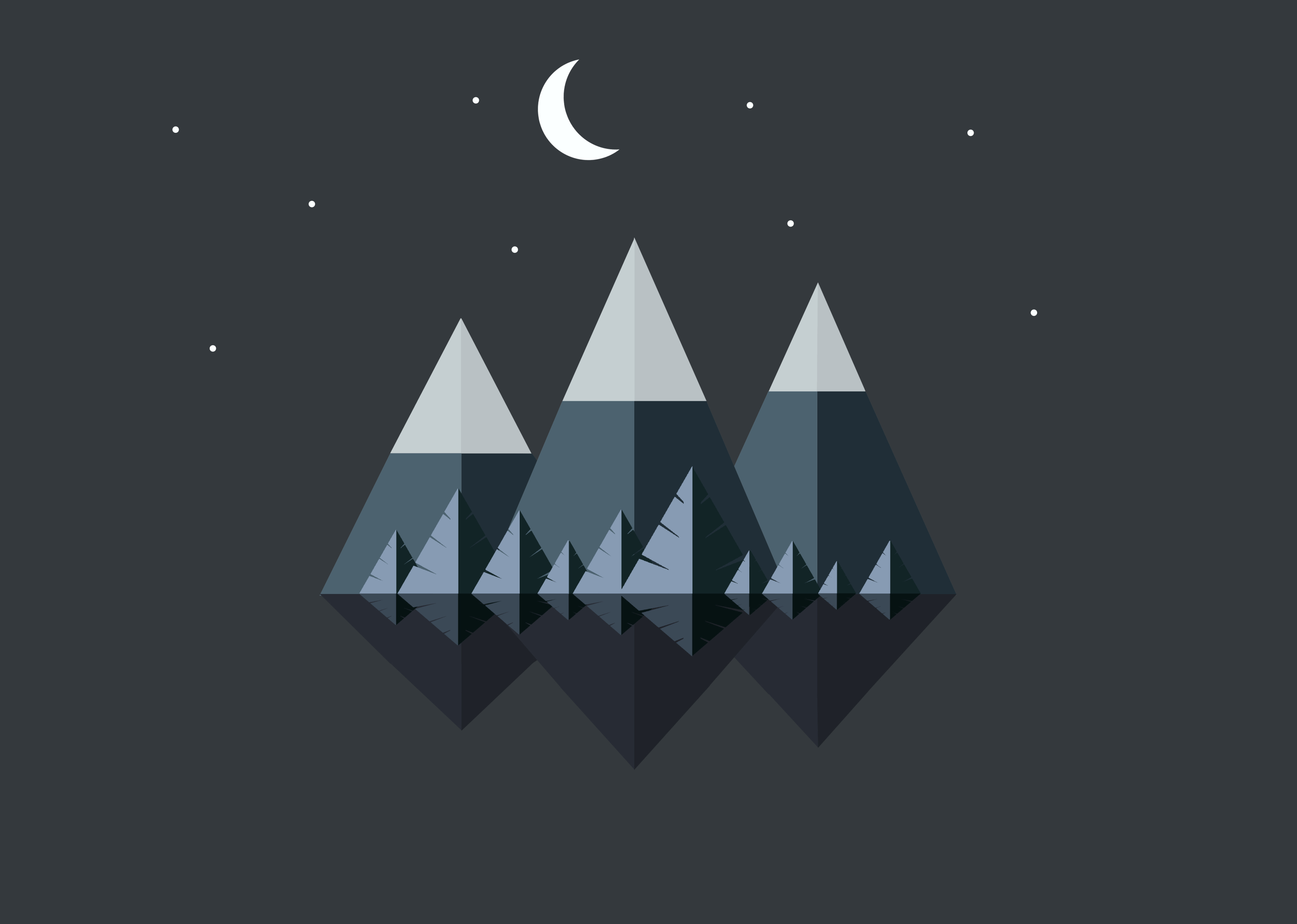 2920x2080 Resolution Minimal Mountains At Night 2920x2080 Resolution Wallpaper - Wallpapers Den