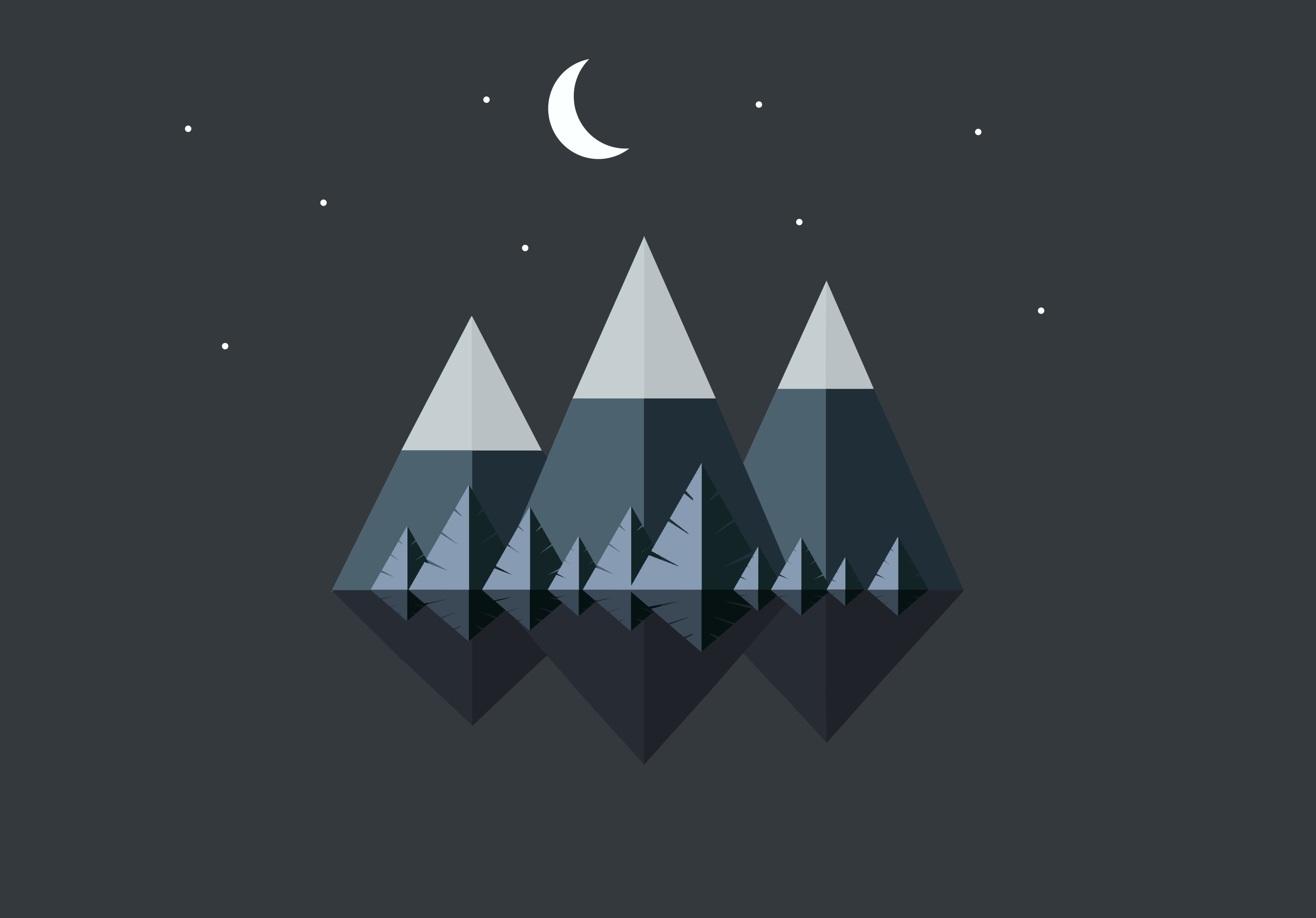 3440x2400 Resolution Minimal Mountains At Night 3440x2400 Resolution Wallpaper - Wallpapers Den