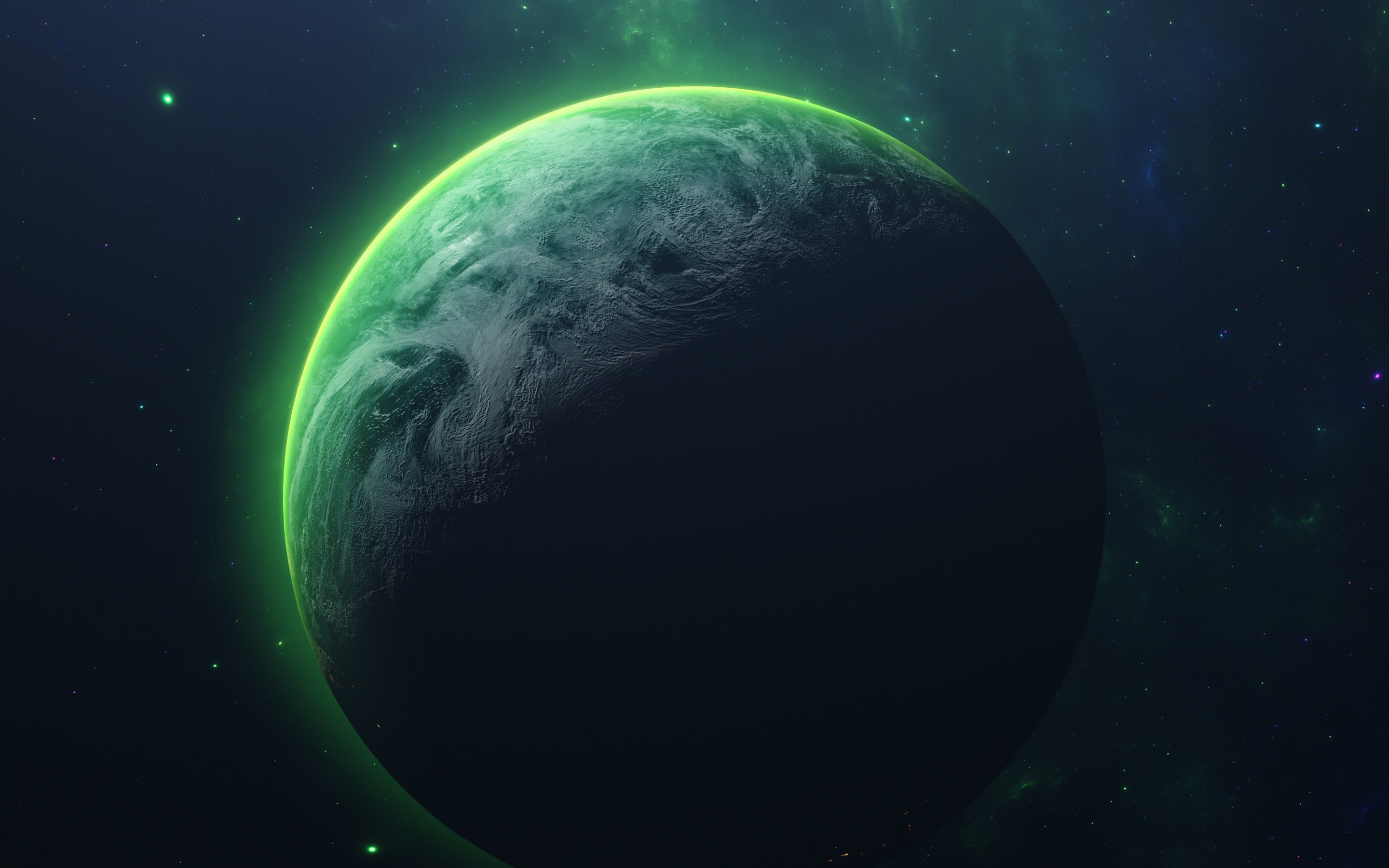 2880x1800 Resolution Planet 4k Green Glow Macbook Pro Retina Wallpaper - Wallpapers Den