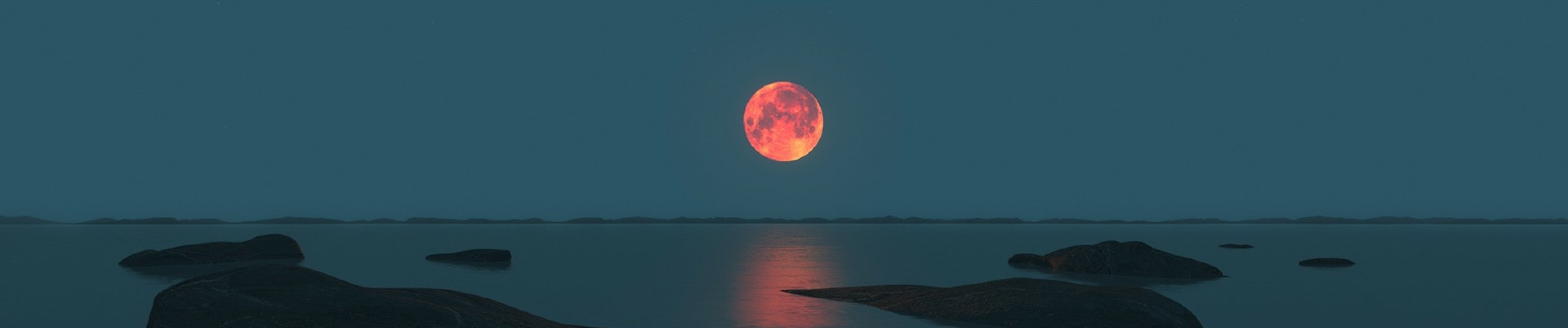 6880x1440 Resolution Red Moon Night HD 6880x1440 Resolution Wallpaper - Wallpapers Den