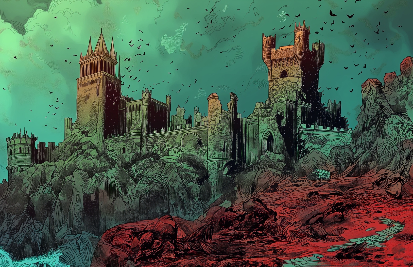 1676x1085 Resolution Ruined Fantasy City HD Digital Art 1676x1085 Resolution Wallpaper ...