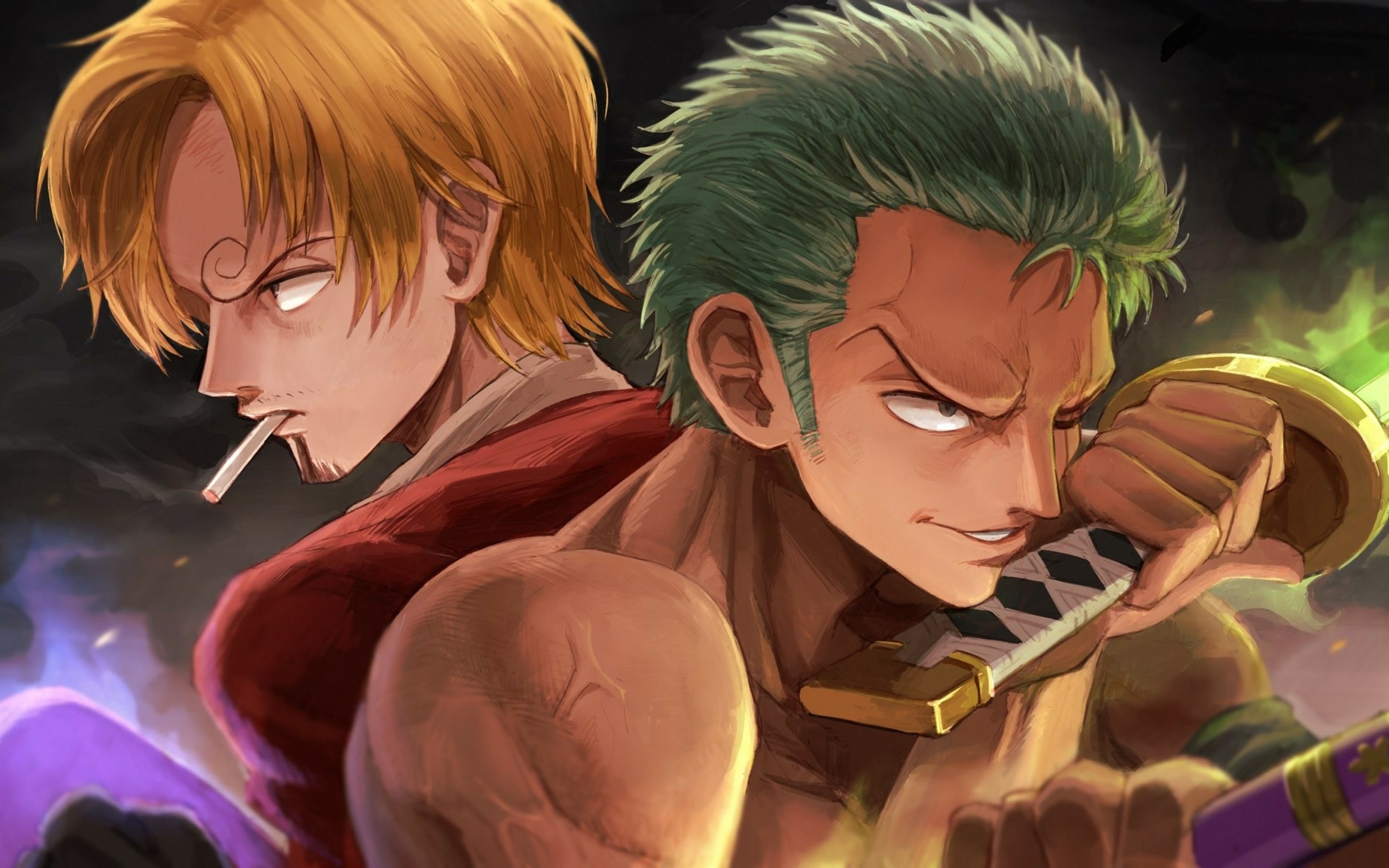 2880x1800 Resolution Sanji X Roronoa Zoro HD One Piece Macbook Pro Retina Wallpaper - Wallpapers Den