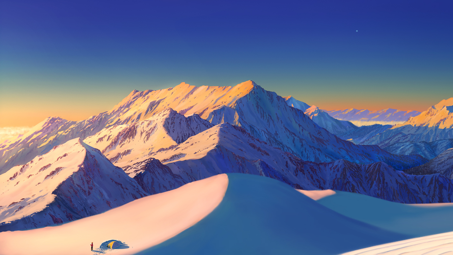 1920x1080 Resolution Snowy Mountains 1080P Laptop Full HD Wallpaper - Wallpapers Den