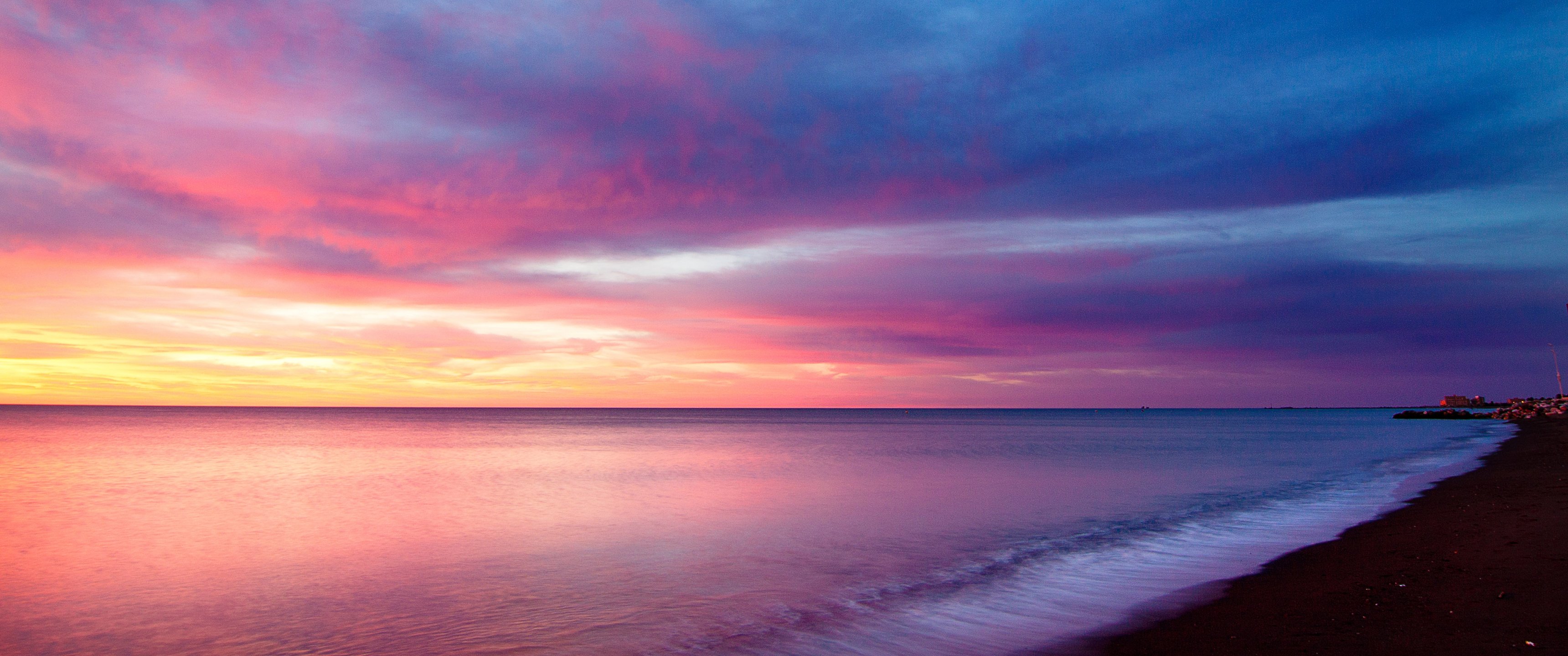 Beach, Sea, Sunset Wallpaper 3440x1440 UltraWide WQHD