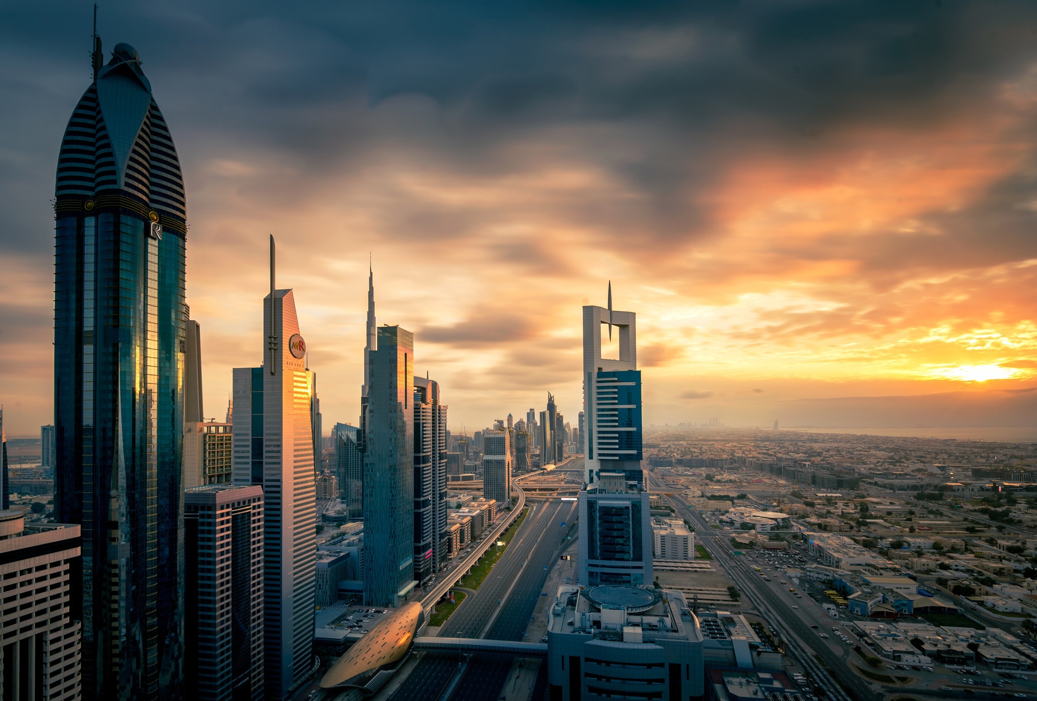 Download Building Cityscape Skyscraper Street United Arab Emirates Man Made Dubai HD Wallpaper