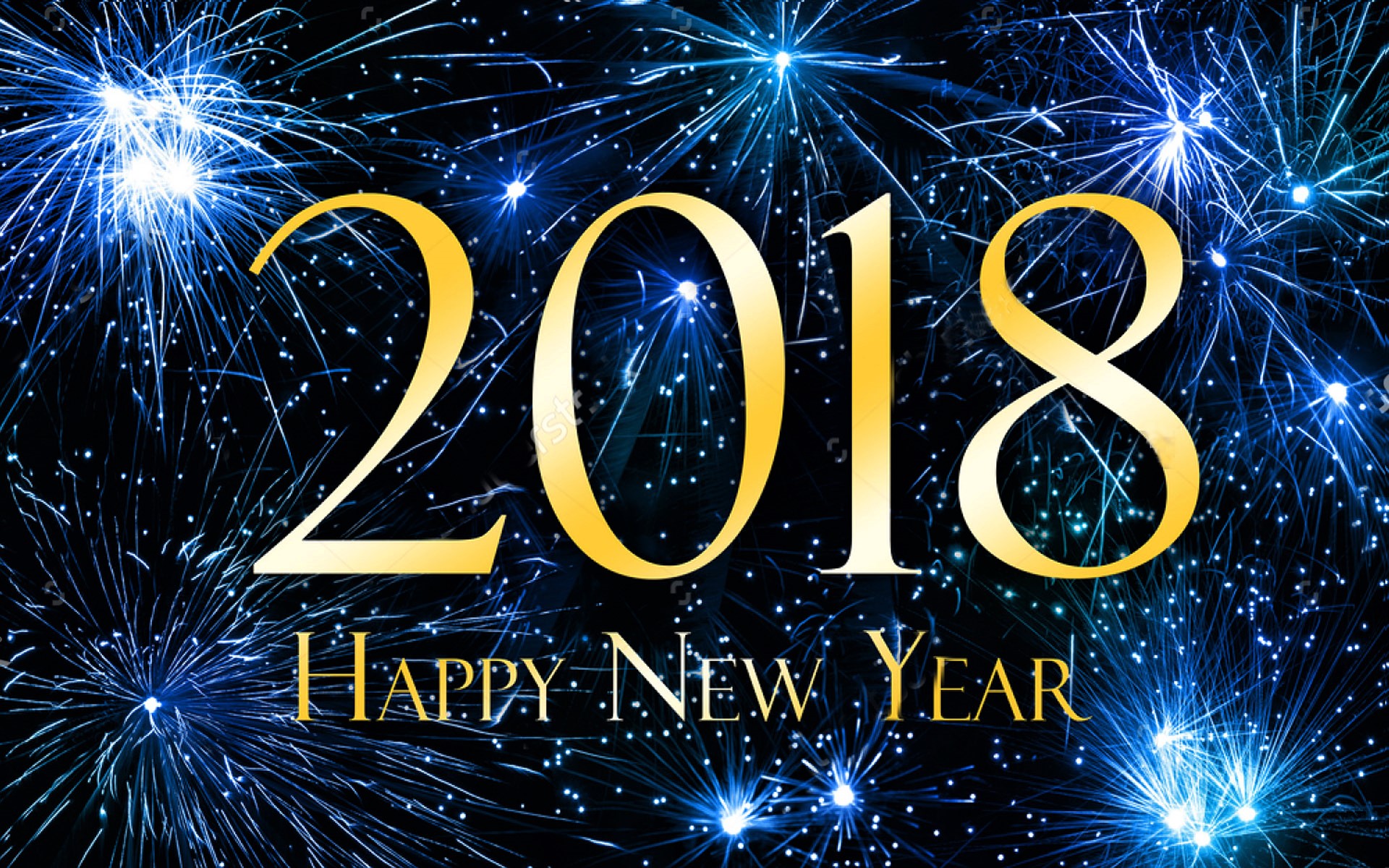 2018 Happy New Year Fireworks HD Wallpaper