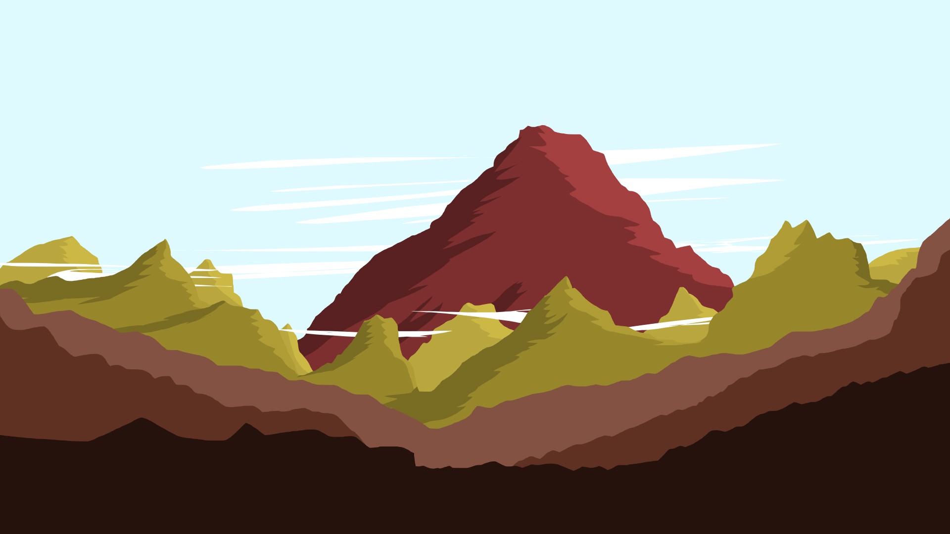 Download Minimalist Artistic Mountain HD Wallpaper