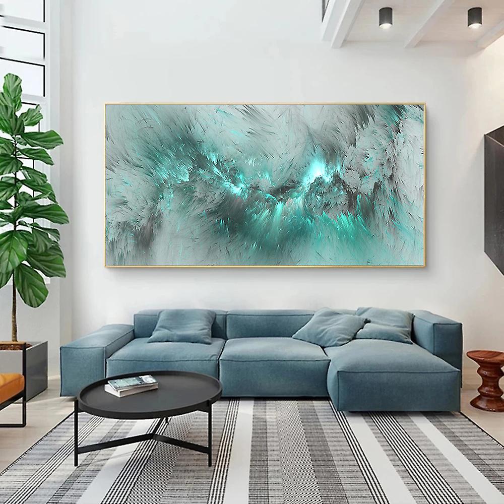 1pc Canvas Painting Abstract Green Cloud Painting Wall Art Decor For Living Room Wall Decor ...