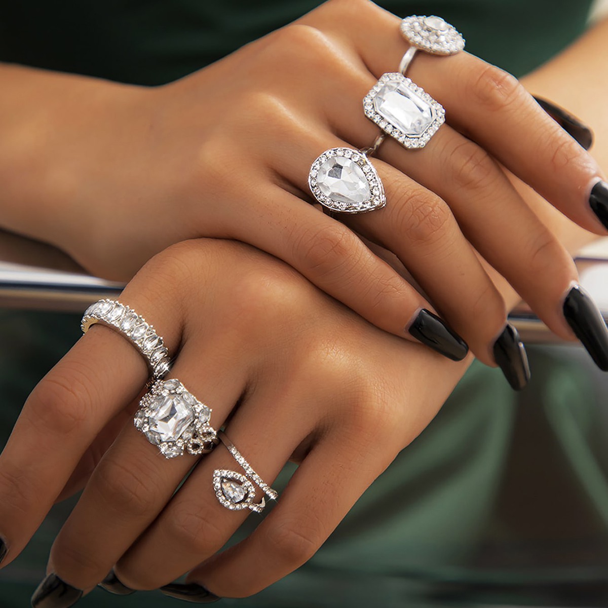 Gemstone Ring Set - Clothing, Shoes & Jewelry - Temu