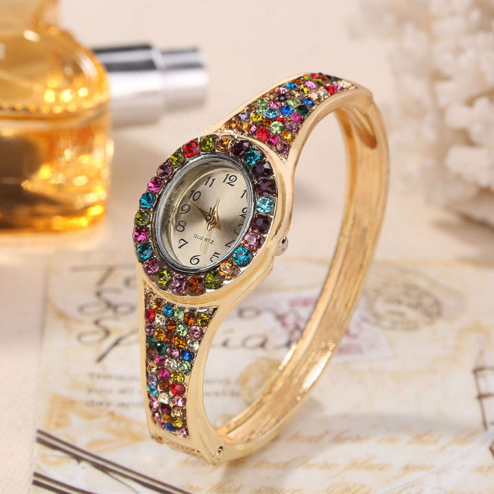 Jiketai Sparkling Starry Sky Quartz Watch With Ovalshaped DiamondSet Bracelet | Lazada