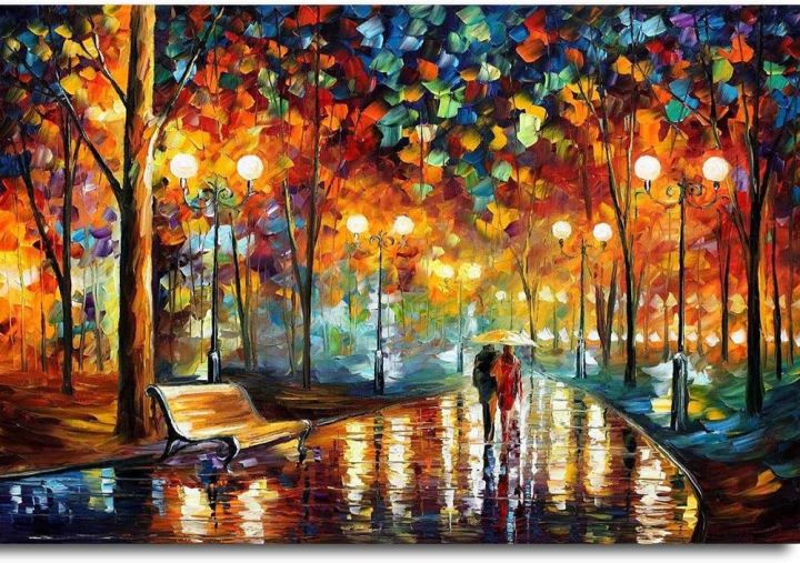 Abstract Art Landscape Paintings Night Scenery Wall Art Prints Oil Paintings Printed On Canvas ...
