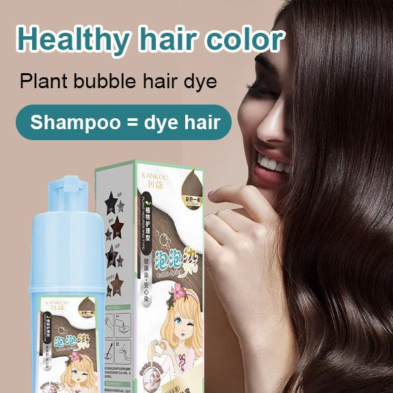 Jiketai Natural Plant Extract Bubble Hair Dye Shampoo Hair Color Bubble Dye At Home Dyeing Hair ...