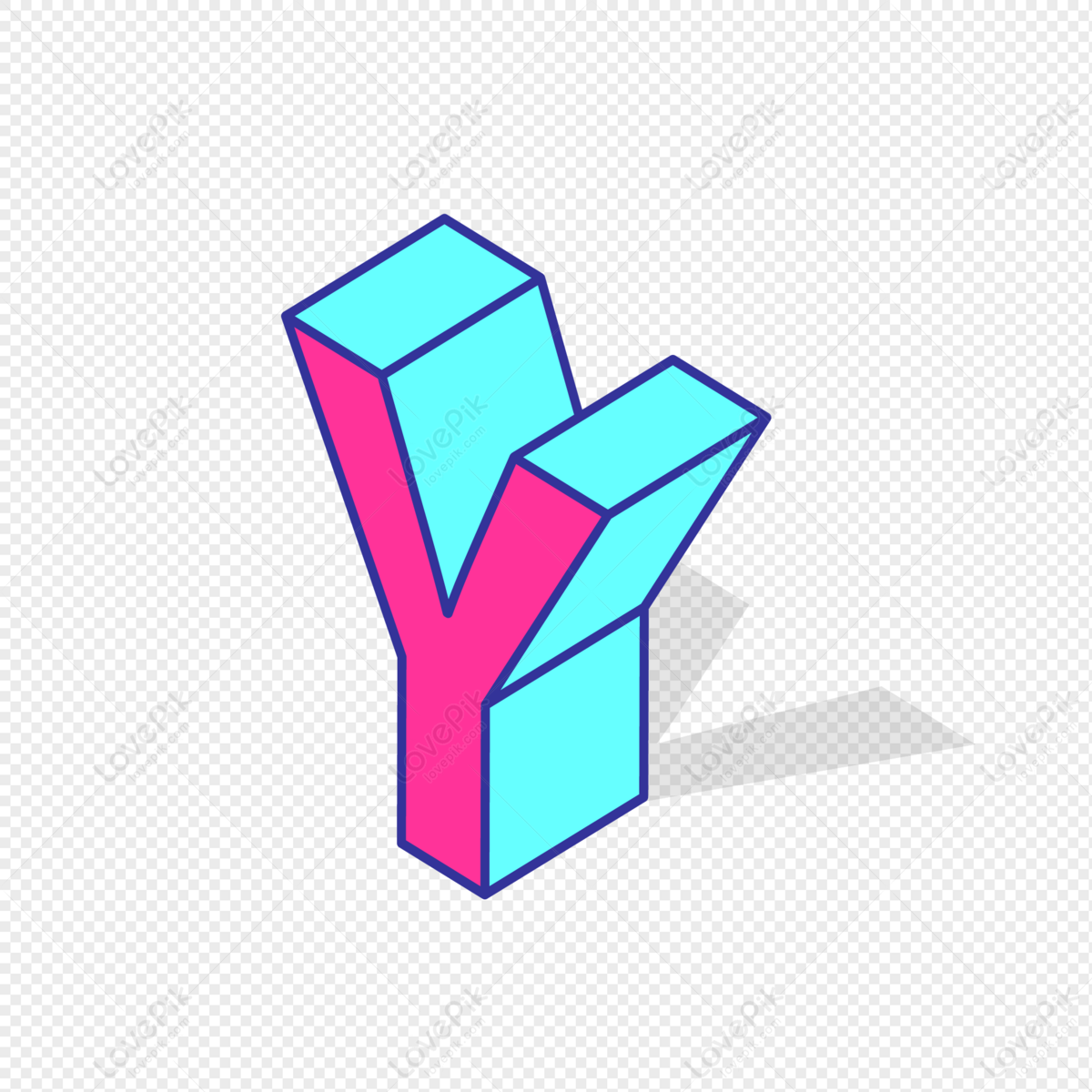 Stereo English Letter Y, Letter Vector, Isometric Letter, Y PNG White Transparent And Clipart...