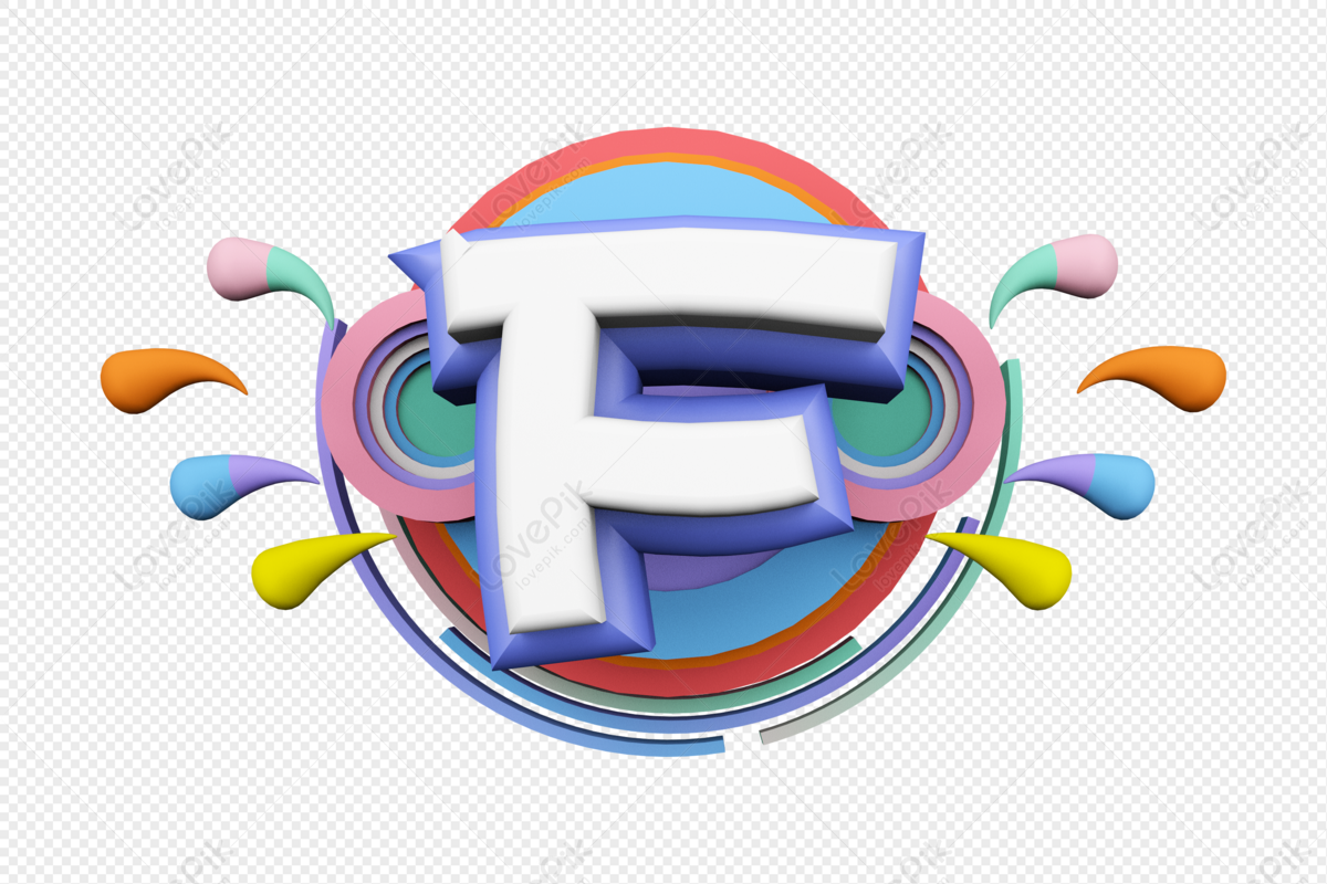 Stereo English Letter F, Cartoon Letter, Cartoon Colorful, Colorful Letter PNG Hd Transparent...