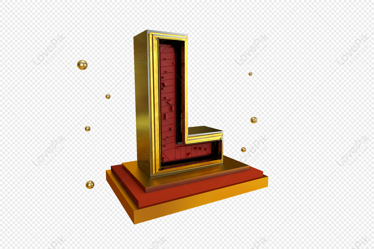 Stereo English Letter L, Letter Red, Gold Letter, Letter PNG Transparent Background And Clipart...
