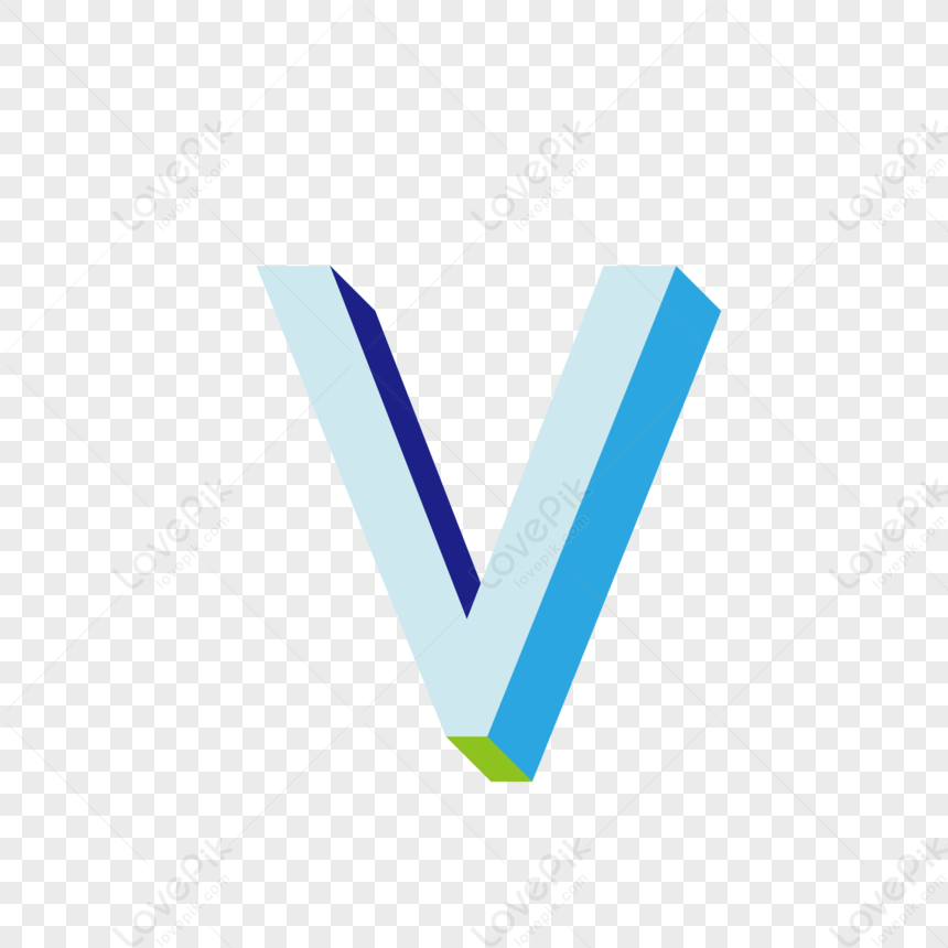 Stereo English Letter V, Letter Vector, Green Letter, Blue Letter PNG Picture And Clipart Image...