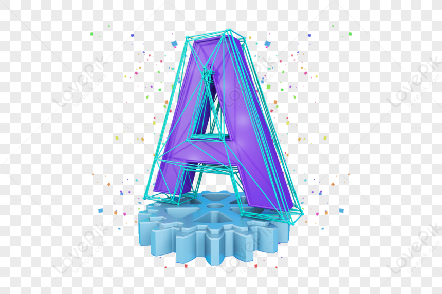 Stereo English Letter A, Art Letter, Blue Purple, Blue Letter PNG Transparent Background And...