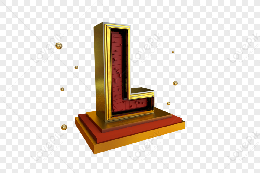 Stereo English Letter L, Letter Red, Gold Letter, Letter PNG Transparent Background And Clipart...