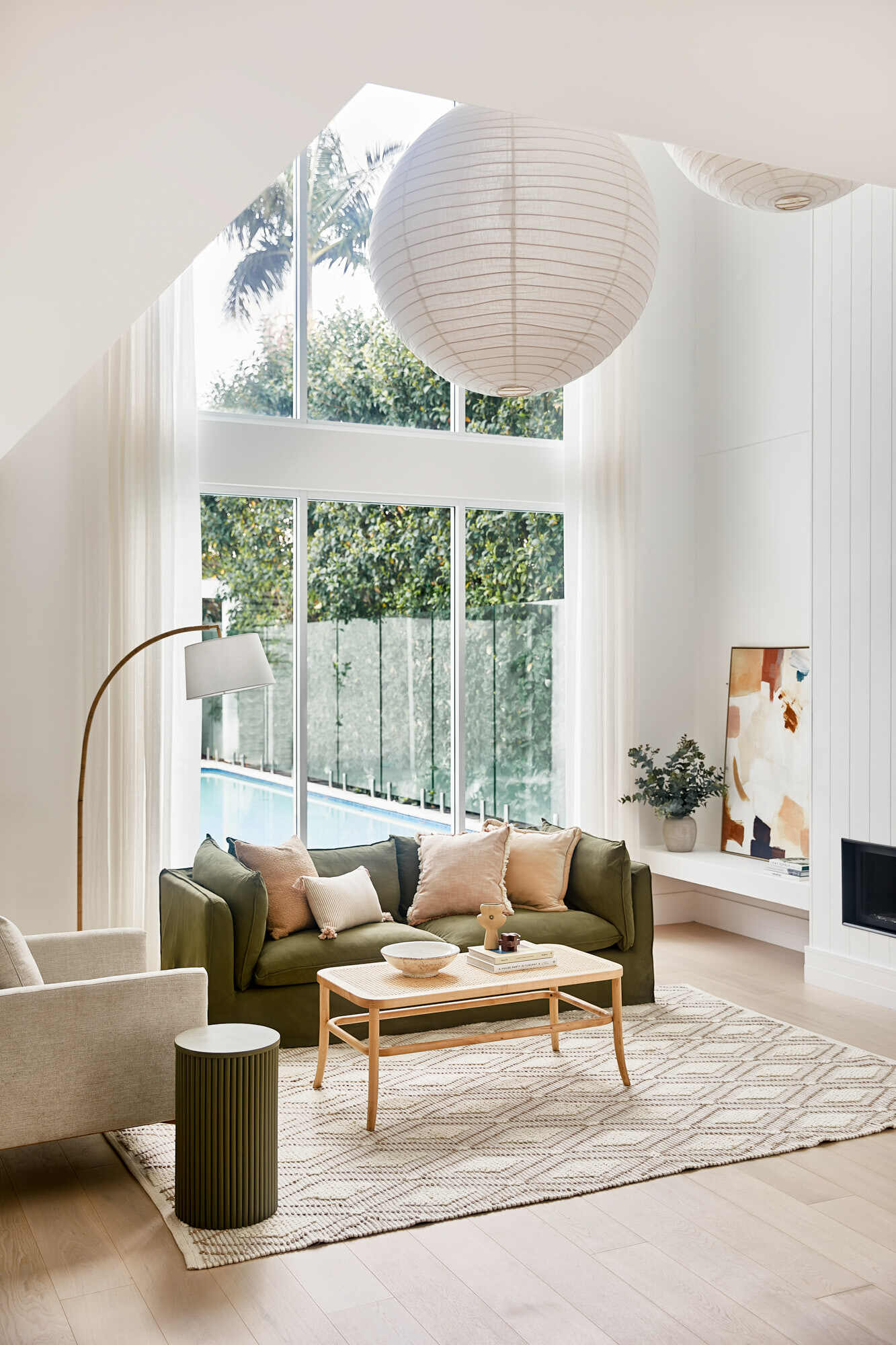 Global Living Room room ideas. High Ceiling Living Room. By Temple & Webster