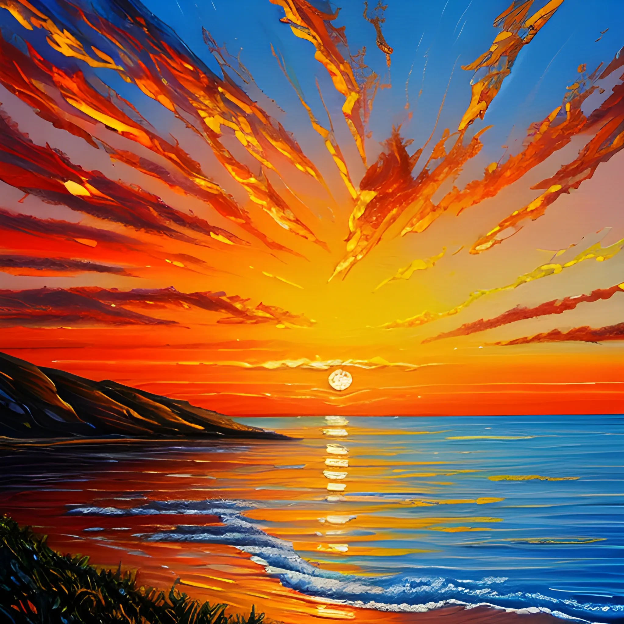 Sunset Landscape Painting