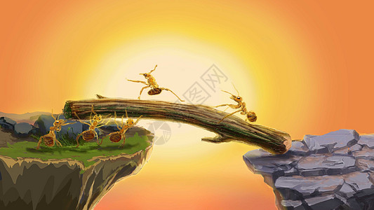蚂蚁过河图片_蚂蚁过河素材_蚂蚁过河高清图片_摄图网图片下载