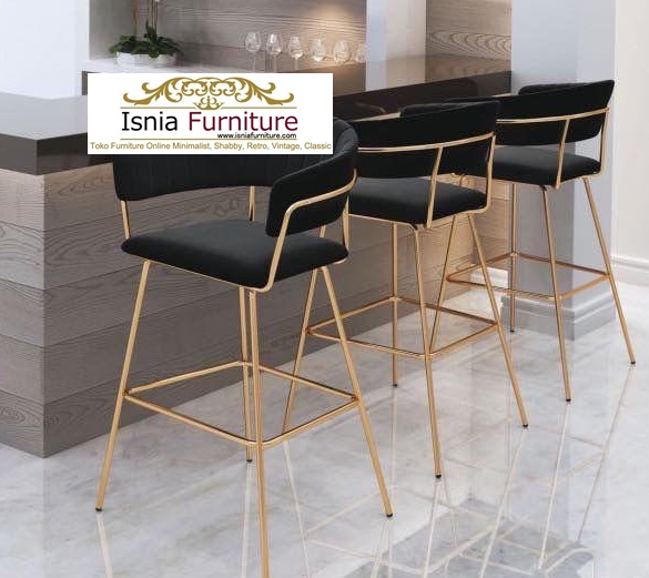 Kursi Bar Sofa Velvet Hitam Kombinasi Kaki Stainless Gold Vintage » Indonesia Furniture Teak...
