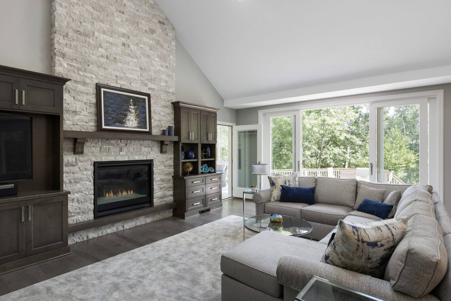 Half Vaulted Ceiling Fireplace