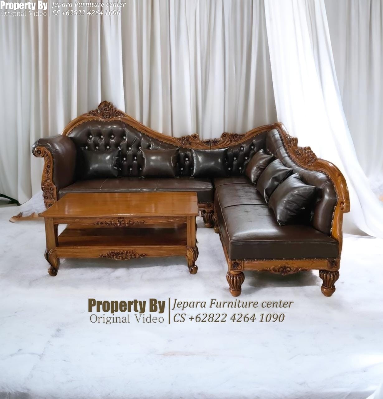 Set Sofa Tamu Sudut Kayu Jati Ukir Harga Termurah (KSD-033) Kursi Tamu Sudut Mewah Terbaru Dari...
