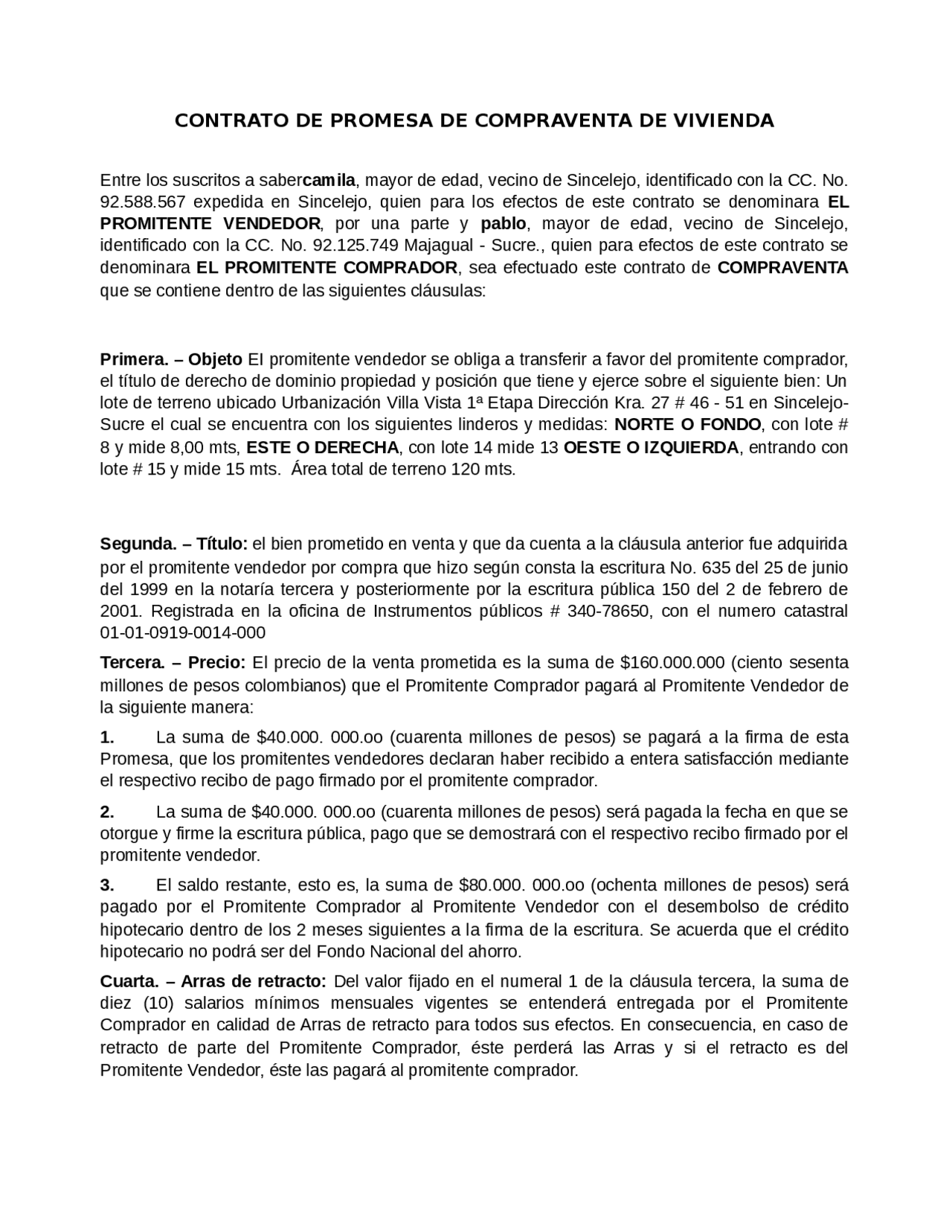 Formato Contrato De Promesa - Image To U