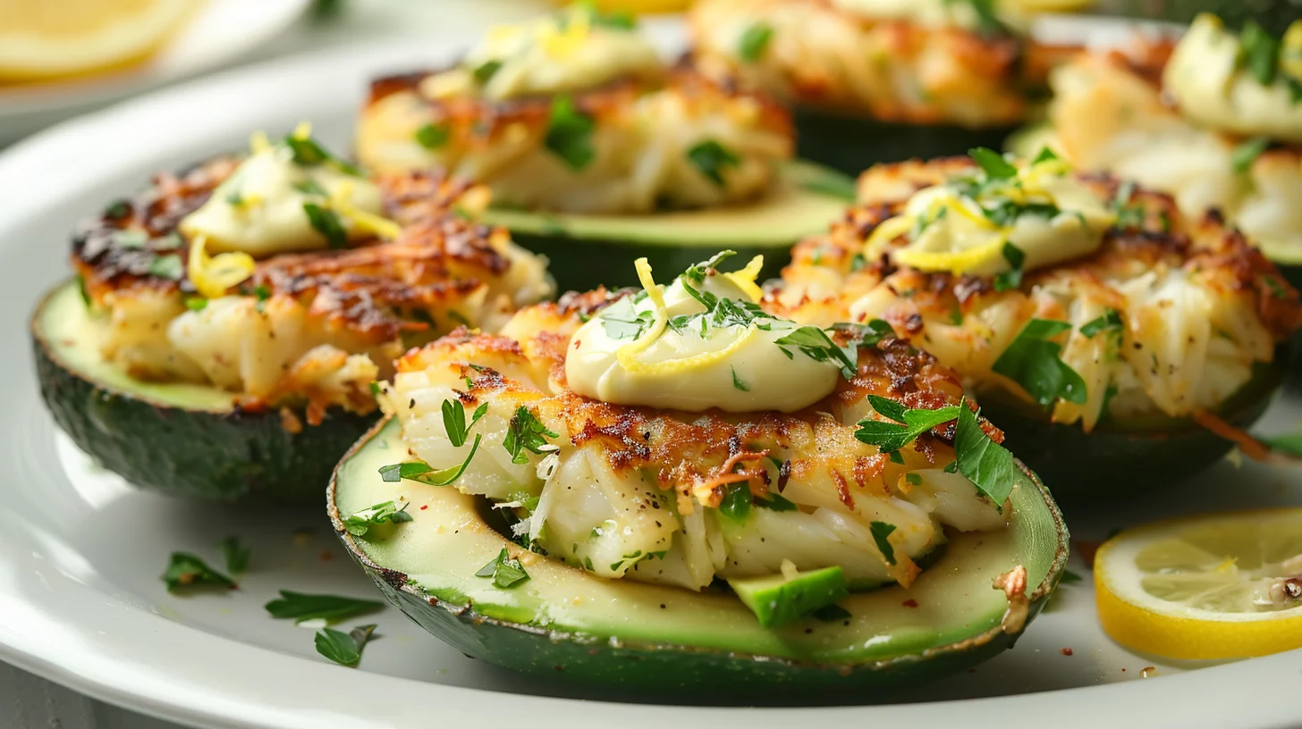 Elegant Crab Cake Stuffed Avocados With Lemon Aioli Recipe