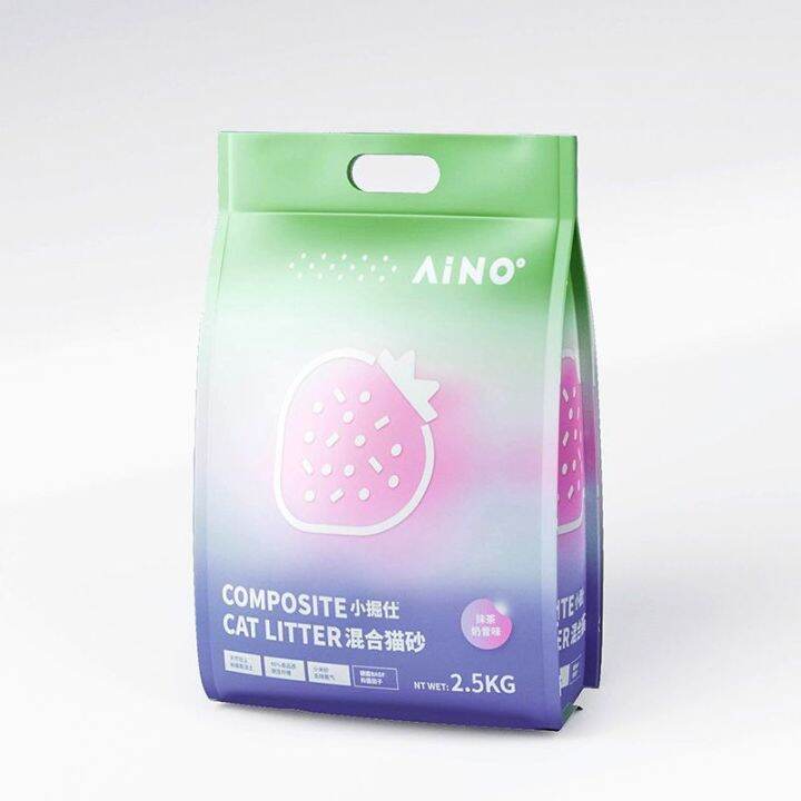 [CATLICO] AIMOE Premium Strawberry Mixed Cat Litter Tofu Bentonite Millet Matcha ...