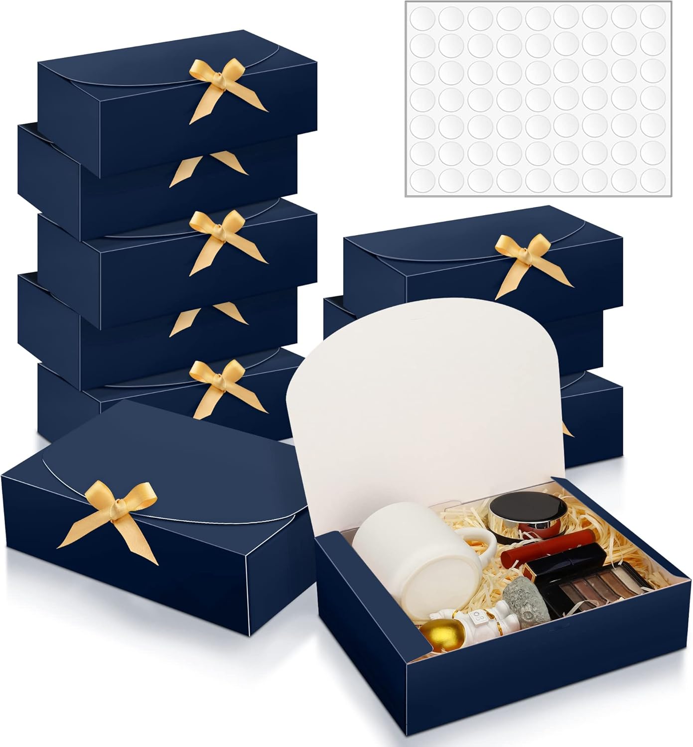 Amazon.com: SWANGSA 11 Set Gift Boxes With Lids, 10.6&#39;&#39;x8&#39;&#39;x3&#39;&#39; Blue Kraft Paper Gift Boxes For ...