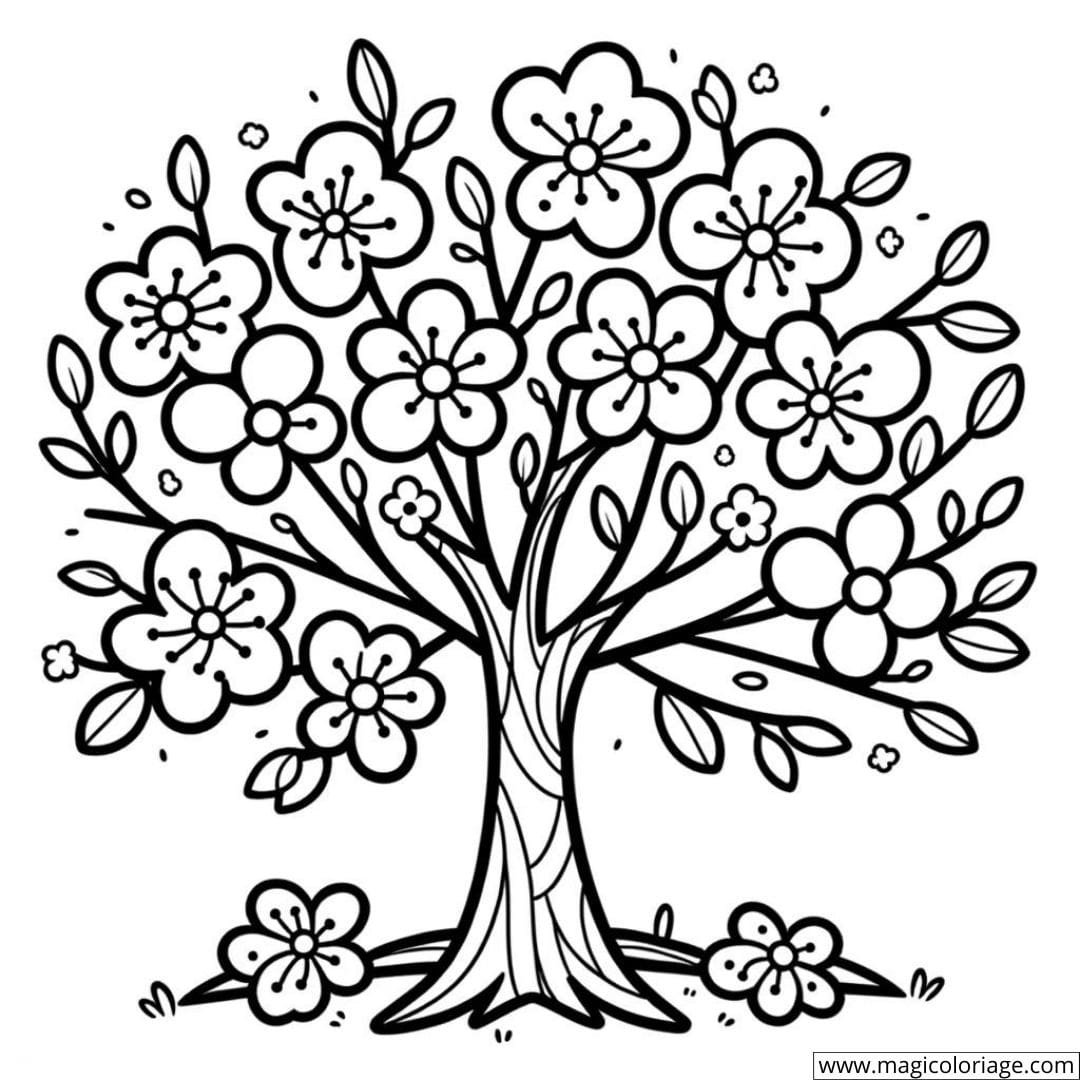 Coloriage Arbre Printemps Imprimer - Infoupdate.org